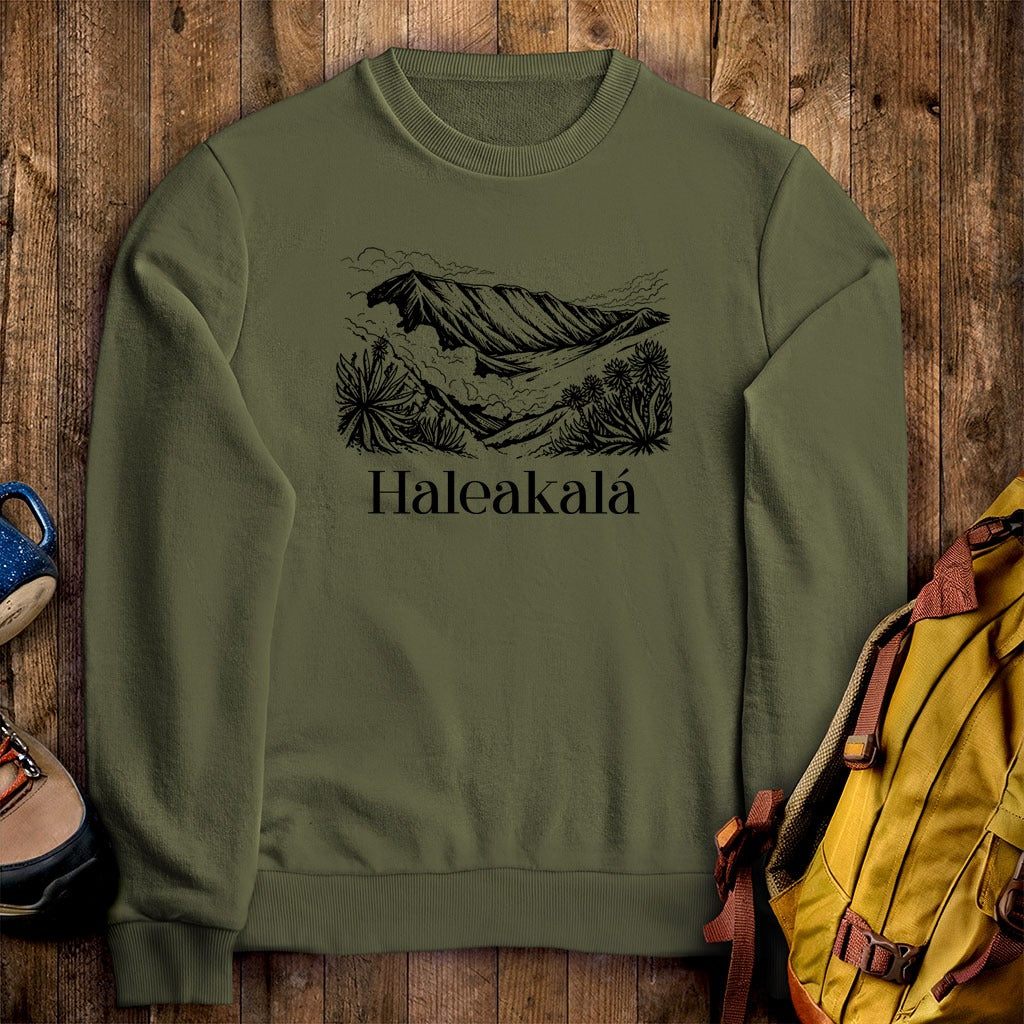 Haleakalā National Park Line Drawing Crewneck Sweatshirt