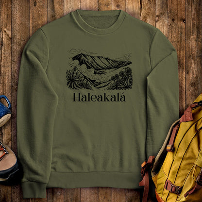 Haleakalā National Park Line Drawing Crewneck Sweatshirt