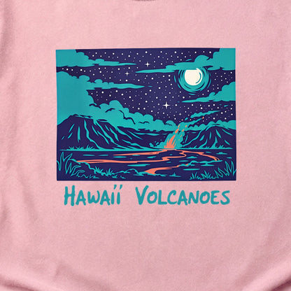Hawaii Volcanoes at Night Cotton T-Shirt
