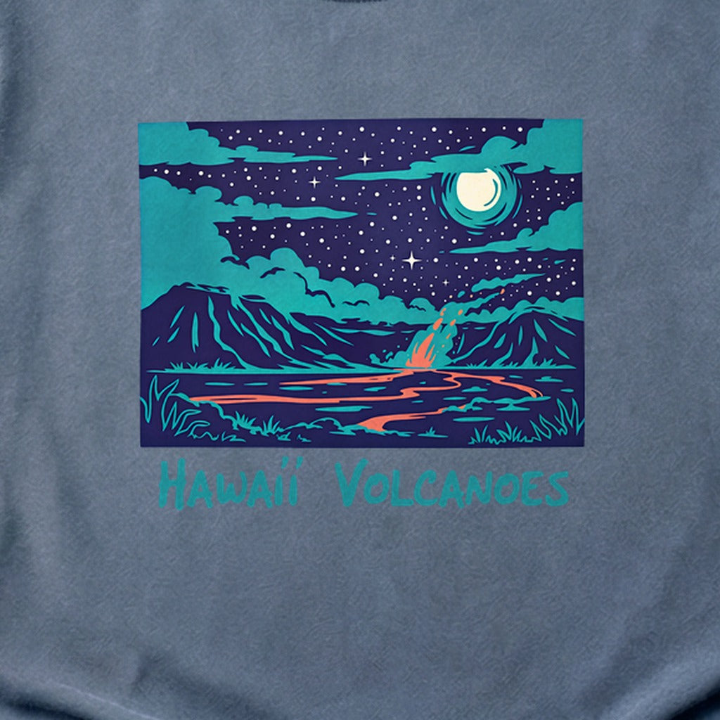 Hawaii Volcanoes at Night Cotton T-Shirt