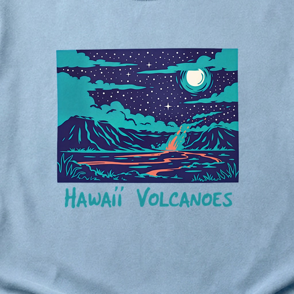 Hawaii Volcanoes at Night Cotton T-Shirt