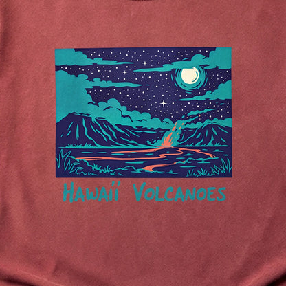 Hawaii Volcanoes at Night Cotton T-Shirt