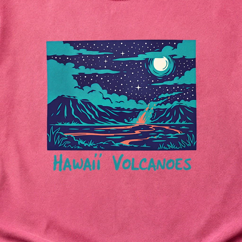 Hawaii Volcanoes at Night Cotton T-Shirt