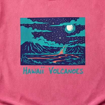 Hawaii Volcanoes at Night Cotton T-Shirt