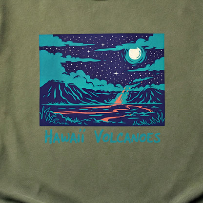 Hawaii Volcanoes at Night Cotton T-Shirt