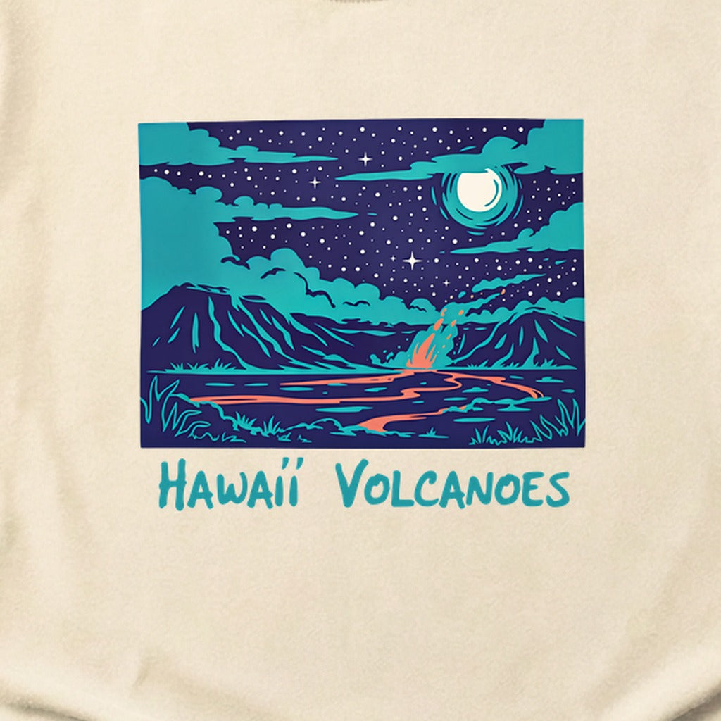 Hawaii Volcanoes at Night Cotton T-Shirt