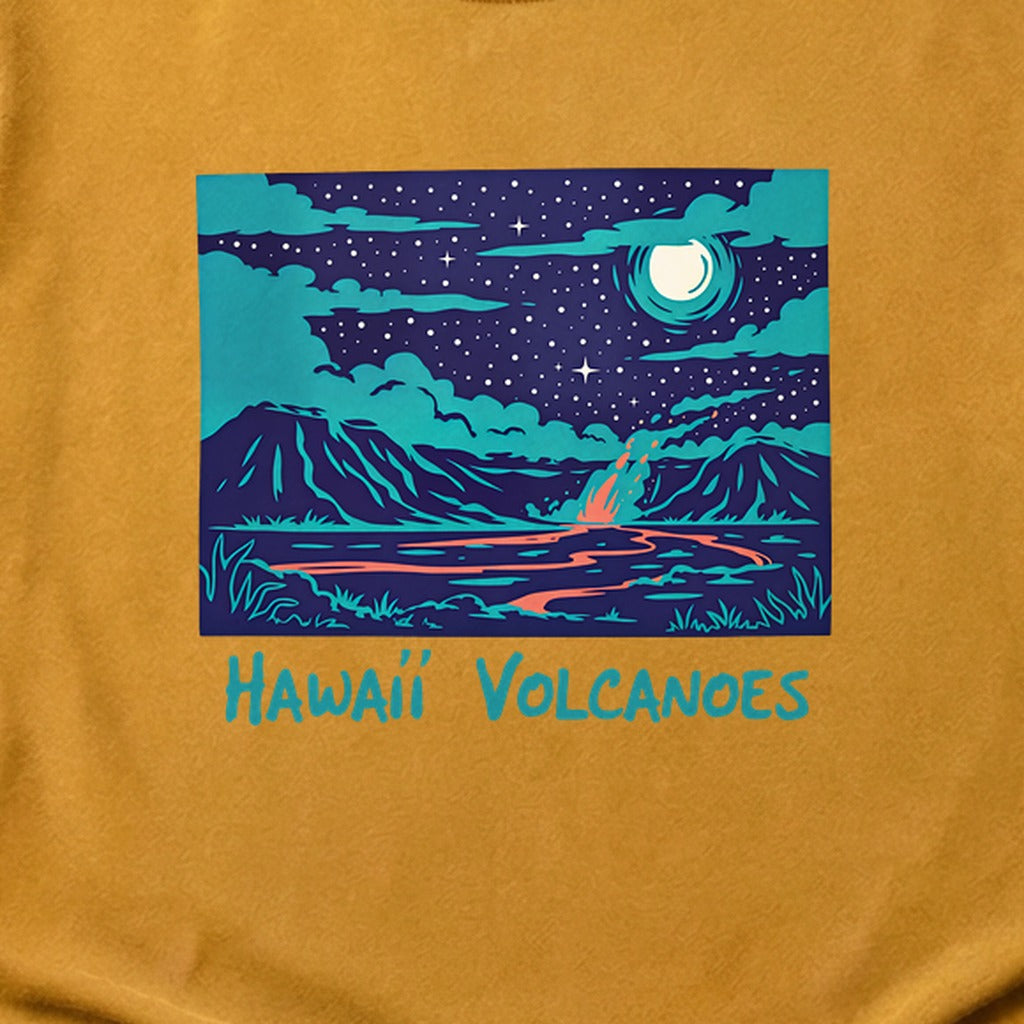 Hawaii Volcanoes at Night Cotton T-Shirt