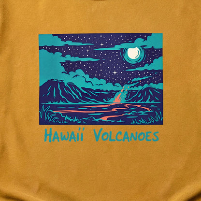 Hawaii Volcanoes at Night Cotton T-Shirt