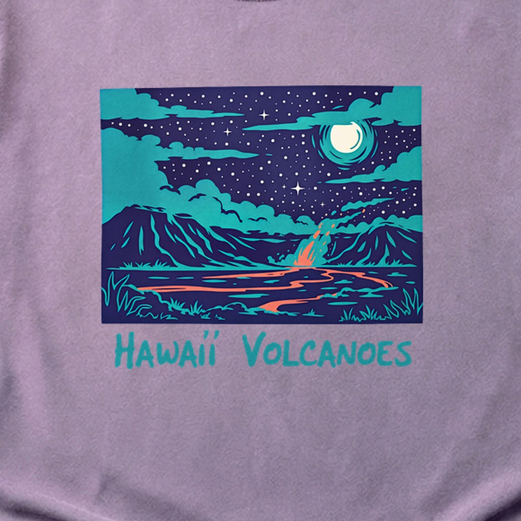 Hawaii Volcanoes at Night Cotton T-Shirt