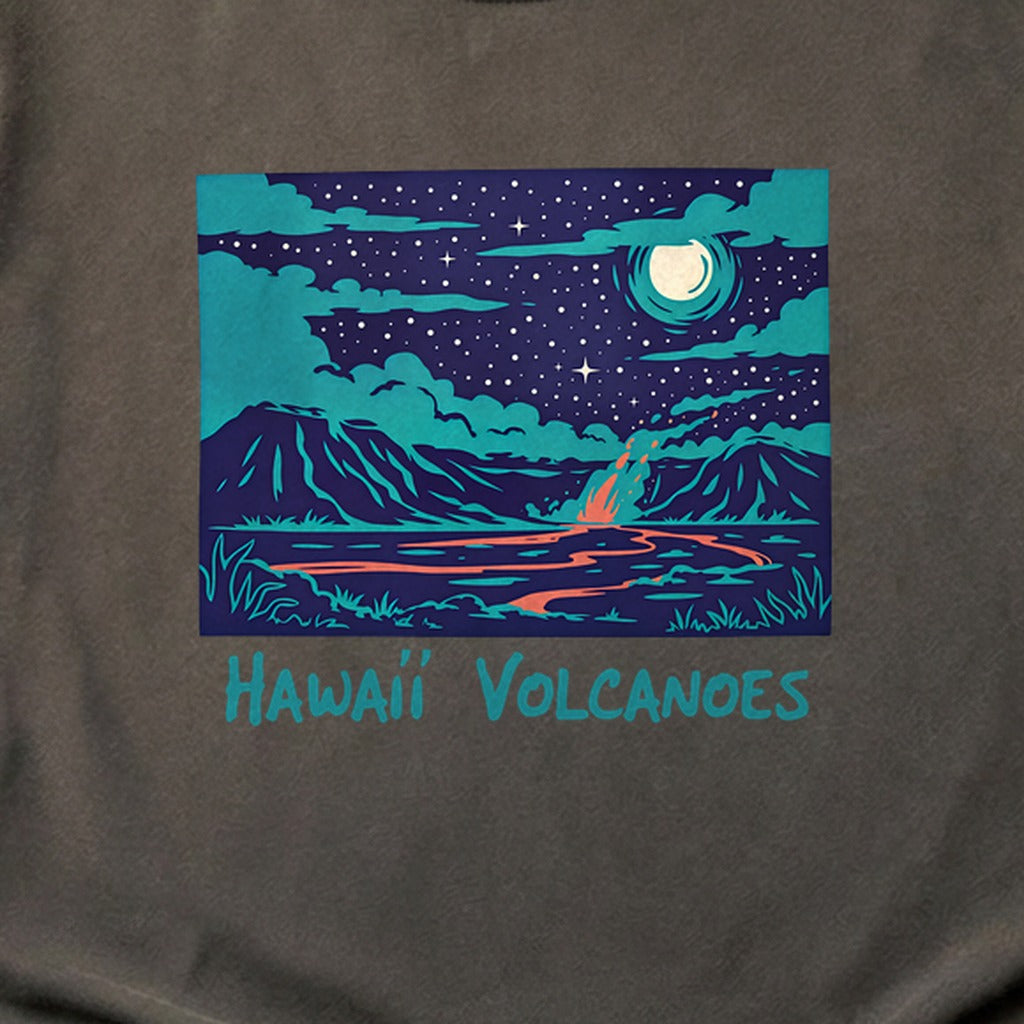 Hawaii Volcanoes at Night Cotton T-Shirt