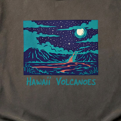 Hawaii Volcanoes at Night Cotton T-Shirt