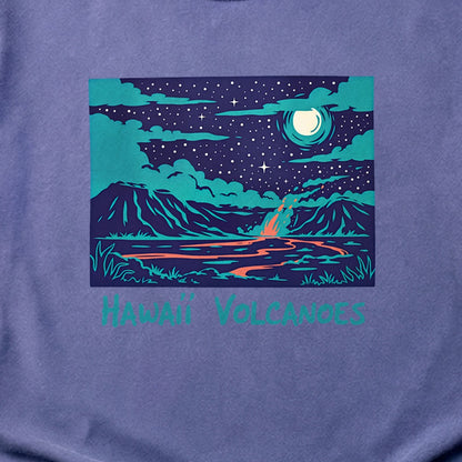 Hawaii Volcanoes at Night Cotton T-Shirt