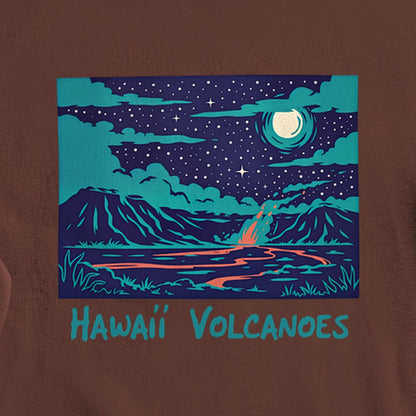 Hawaii Volcanoes at Night Crewneck Sweatshirt