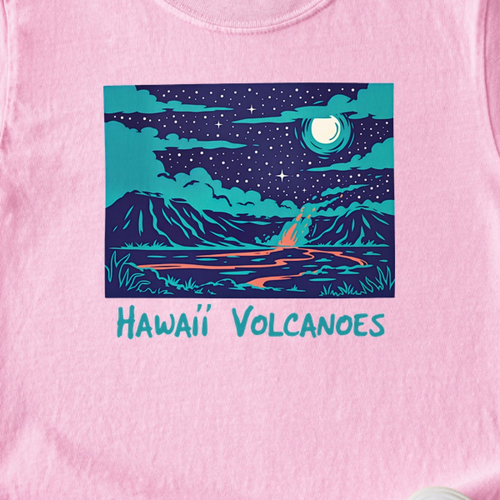 Hawaii Volcanoes at Night Kids Cotton T-Shirt