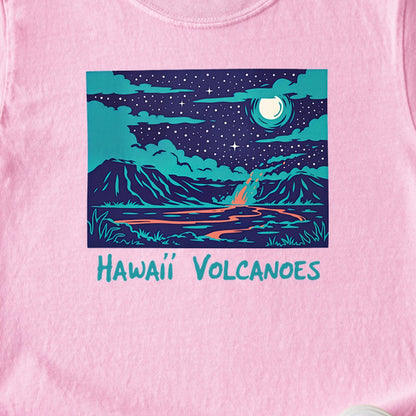 Hawaii Volcanoes at Night Kids Cotton T-Shirt