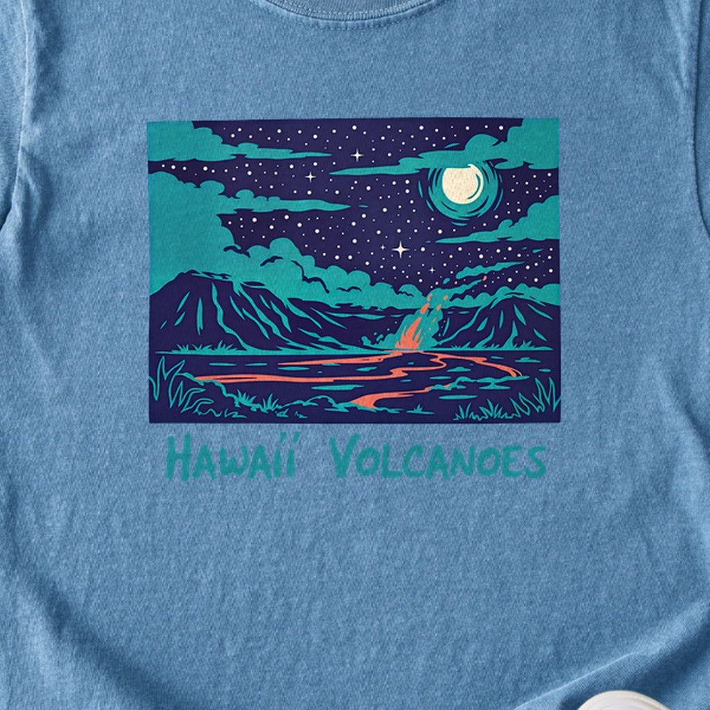 Hawaii Volcanoes at Night Kids Cotton T-Shirt
