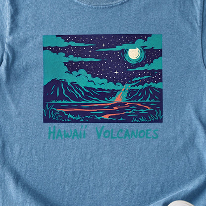 Hawaii Volcanoes at Night Kids Cotton T-Shirt