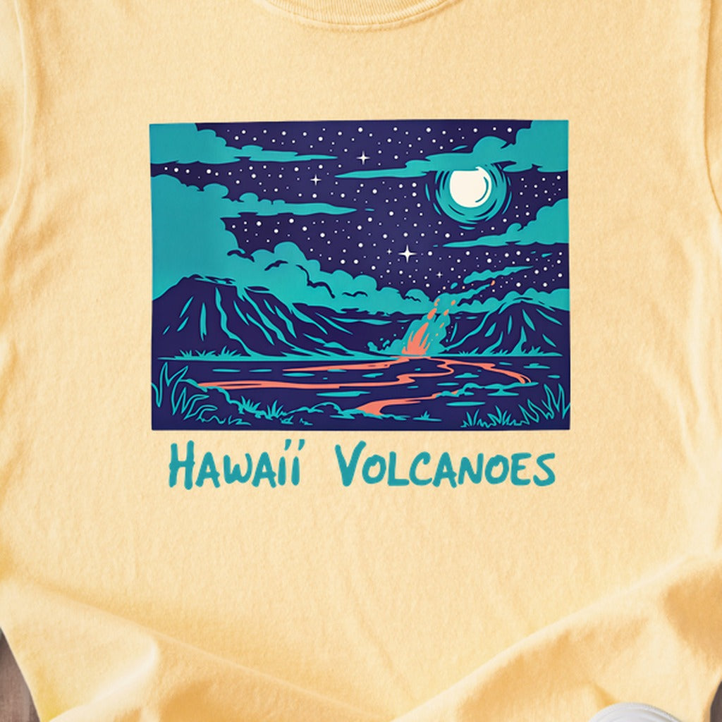 Hawaii Volcanoes at Night Kids Cotton T-Shirt