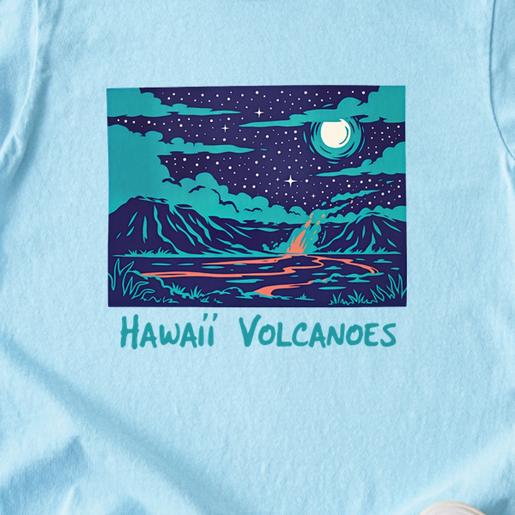 Hawaii Volcanoes at Night Kids Cotton T-Shirt