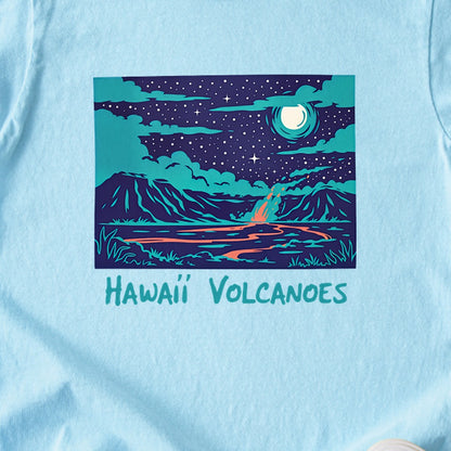 Hawaii Volcanoes at Night Kids Cotton T-Shirt