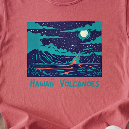 Hawaii Volcanoes at Night Kids Cotton T-Shirt