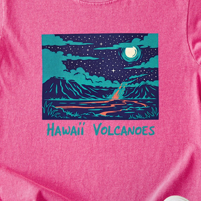Hawaii Volcanoes at Night Kids Cotton T-Shirt