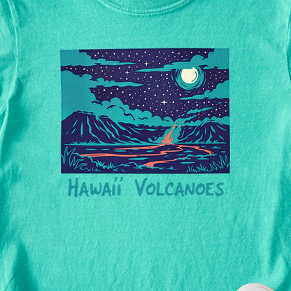 Hawaii Volcanoes at Night Kids Cotton T-Shirt