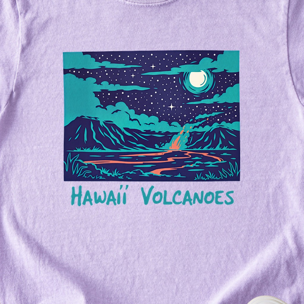 Hawaii Volcanoes at Night Kids Cotton T-Shirt