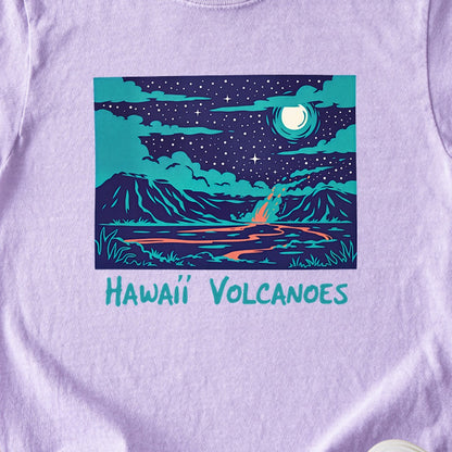 Hawaii Volcanoes at Night Kids Cotton T-Shirt