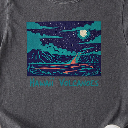 Hawaii Volcanoes at Night Kids Cotton T-Shirt