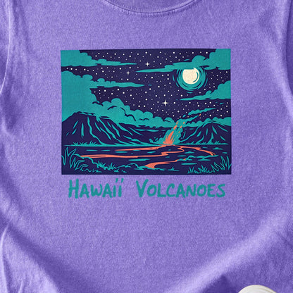 Hawaii Volcanoes at Night Kids Cotton T-Shirt