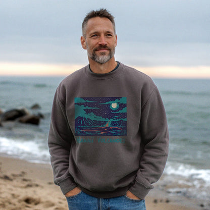 Hawaii Volcanoes at Night Crewneck Sweatshirt