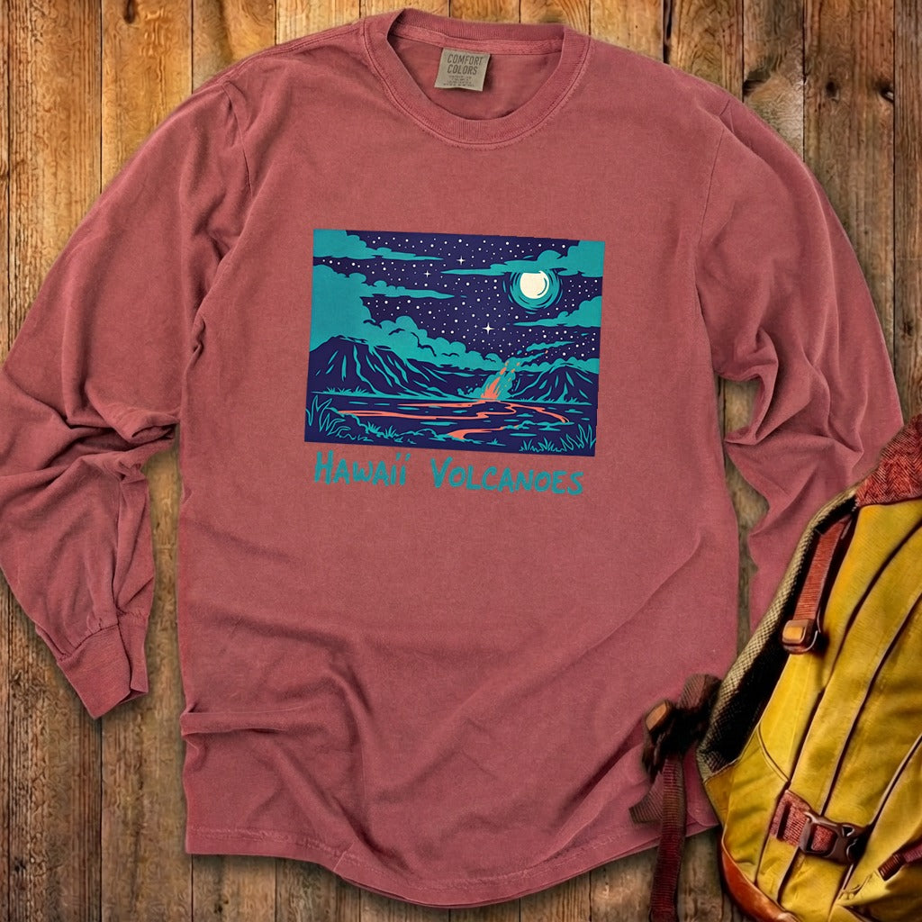 Hawaii Volcanoes at Night Premium Long Sleeve