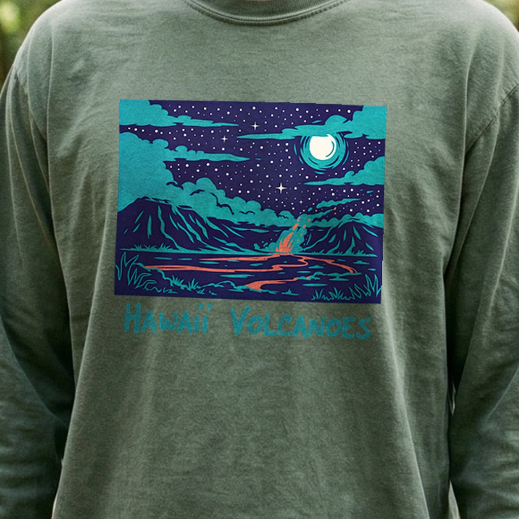 Hawaii Volcanoes at Night Premium Long Sleeve
