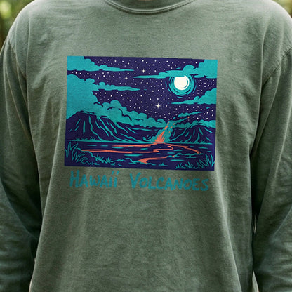 Hawaii Volcanoes at Night Premium Long Sleeve