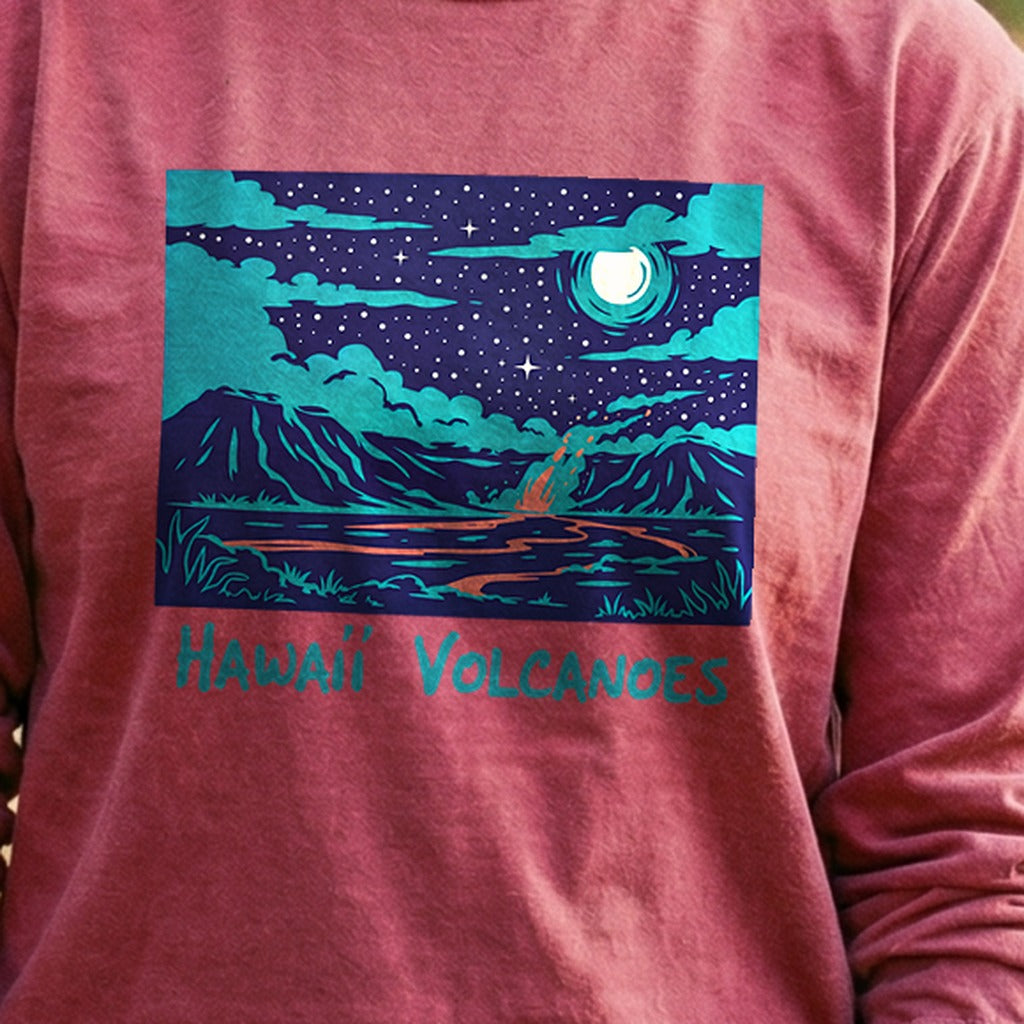 Hawaii Volcanoes at Night Premium Long Sleeve