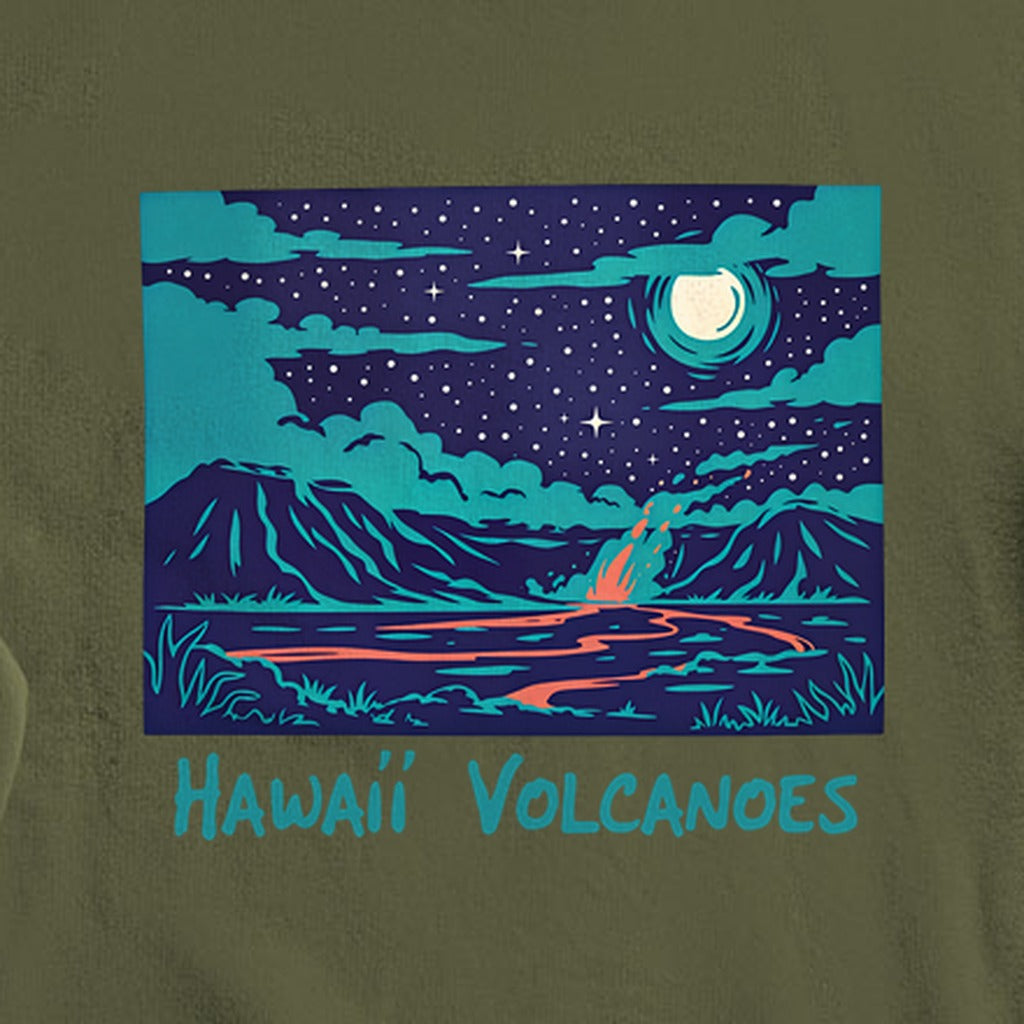 Hawaii Volcanoes at Night Crewneck Sweatshirt