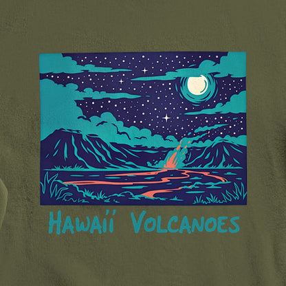 Hawaii Volcanoes at Night Crewneck Sweatshirt