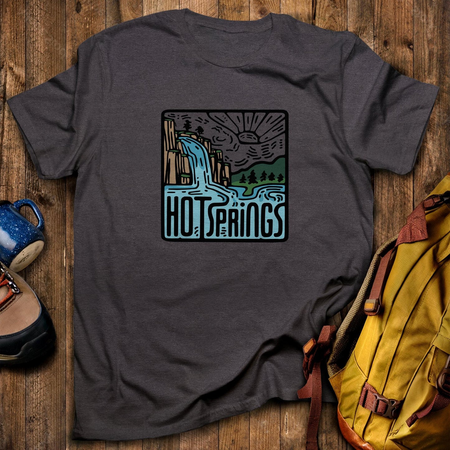 Hot Springs National Park T-Shirt Dark Heather Adventure and Outdoors Themed T-Shirt