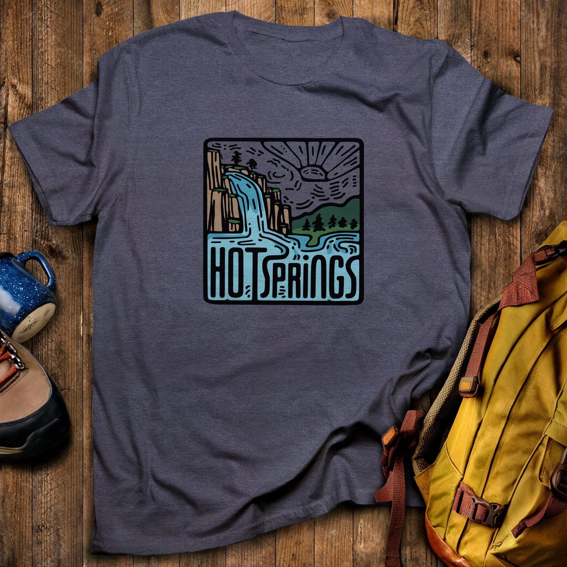 Hot Springs National Park T-Shirt Heather Navy Adventure and Outdoors Themed T-Shirt