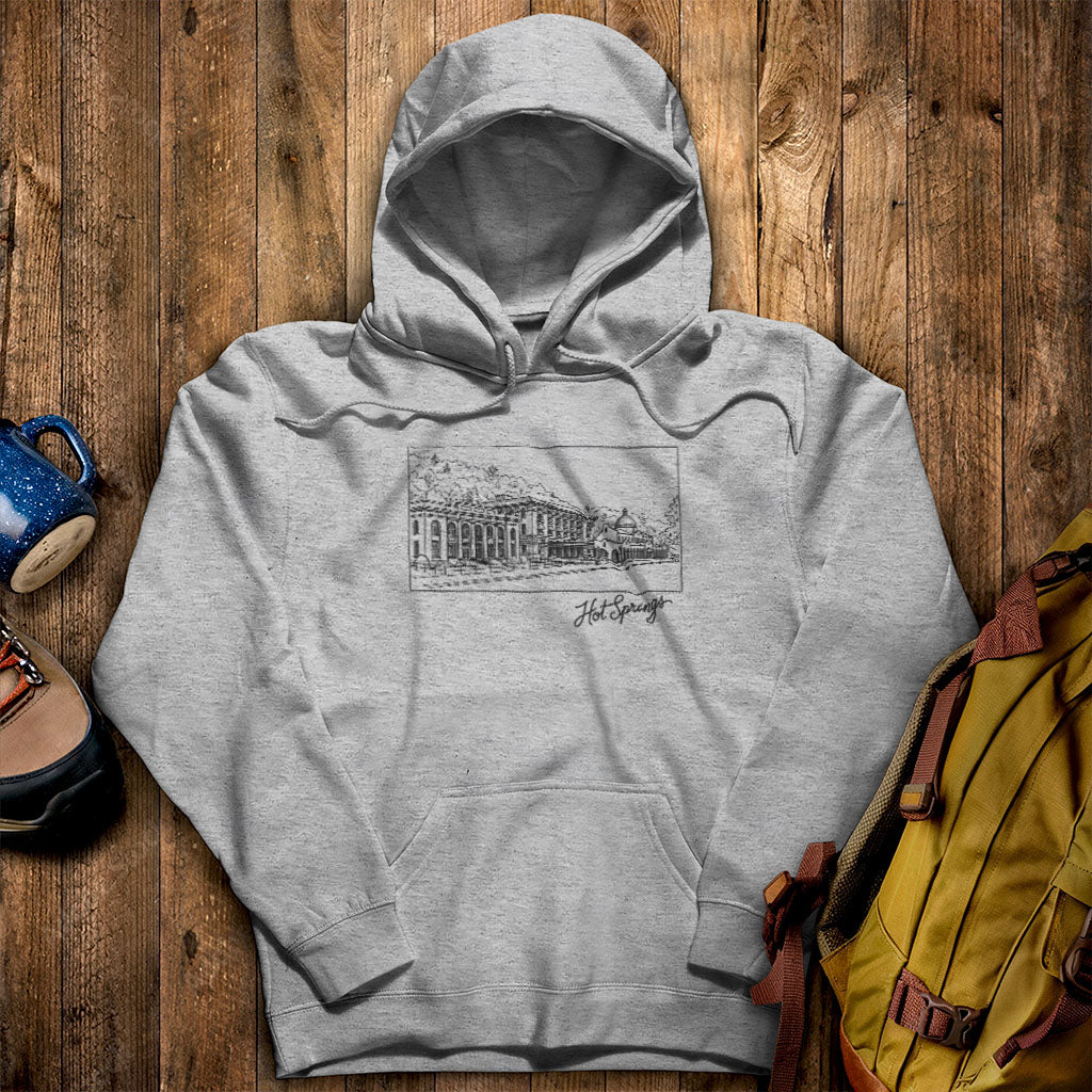 Hot Springs Line Drawing Hoodie