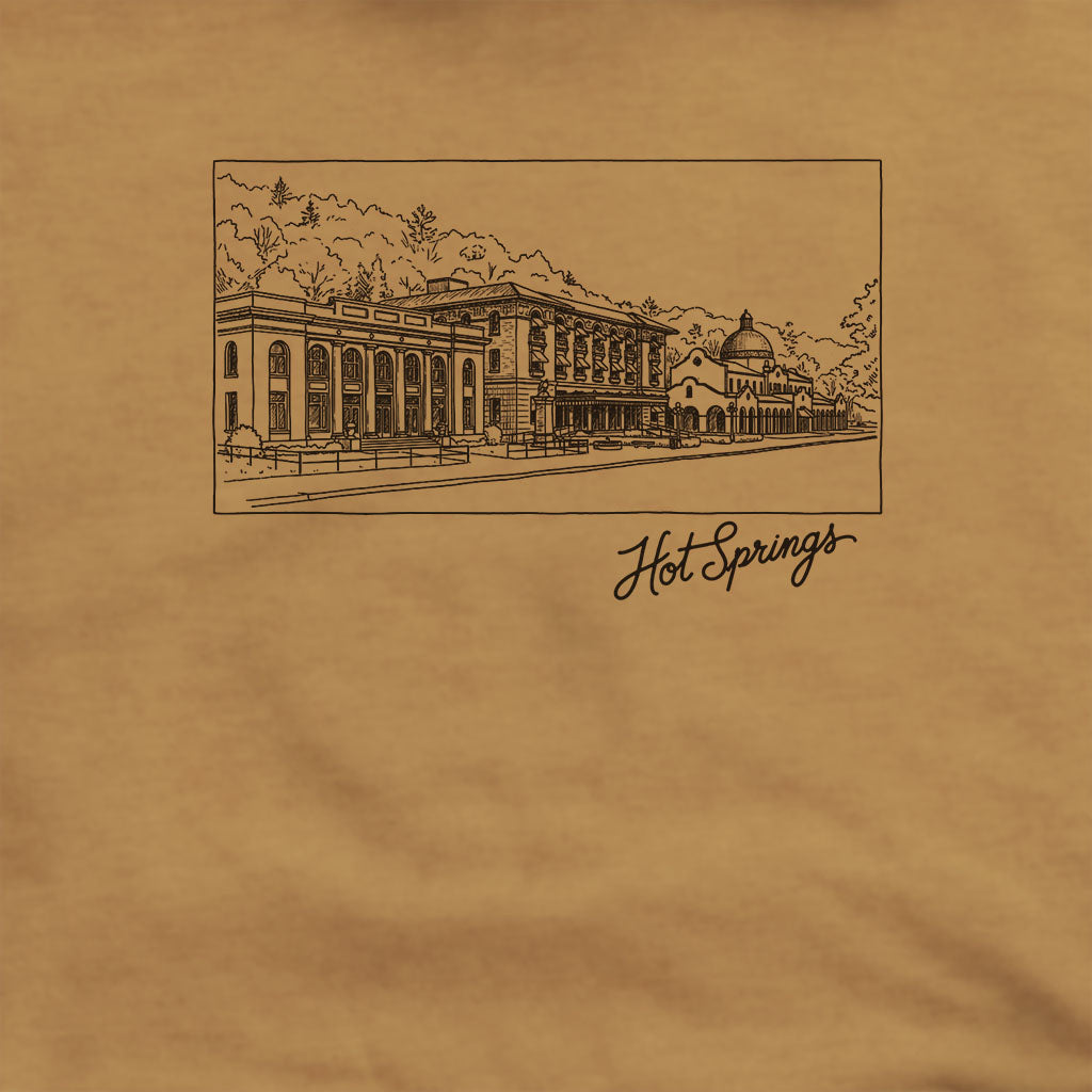 Hot Springs Line Drawing Hoodie
