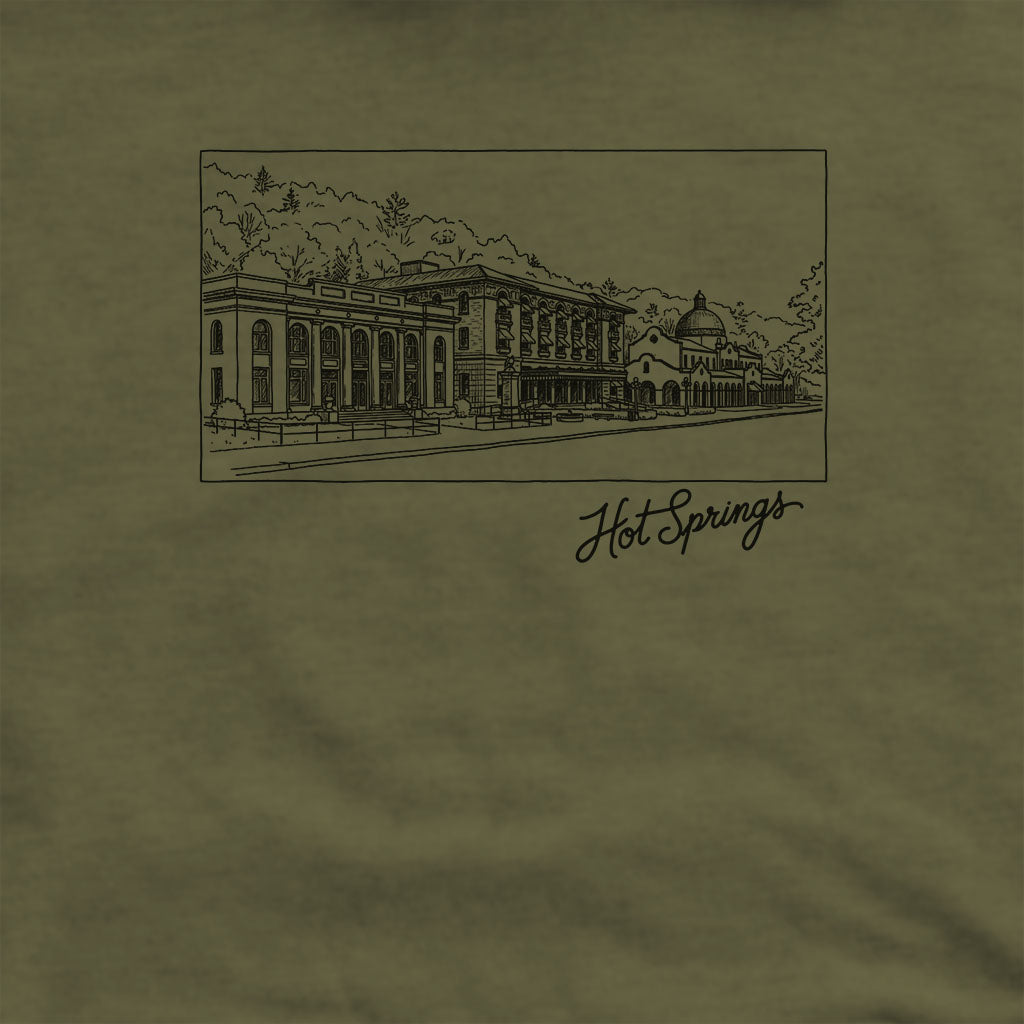 Hot Springs Line Drawing Hoodie