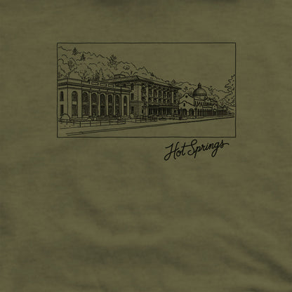 Hot Springs Line Drawing Hoodie