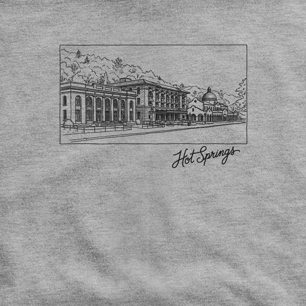 Hot Springs Line Drawing Hoodie