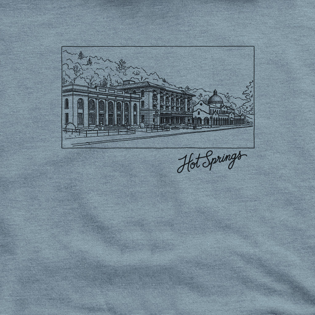 Hot Springs Line Drawing Hoodie