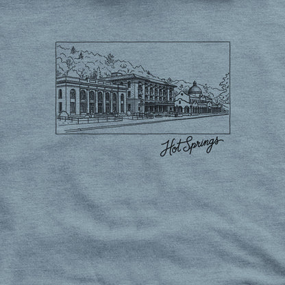 Hot Springs Line Drawing Hoodie
