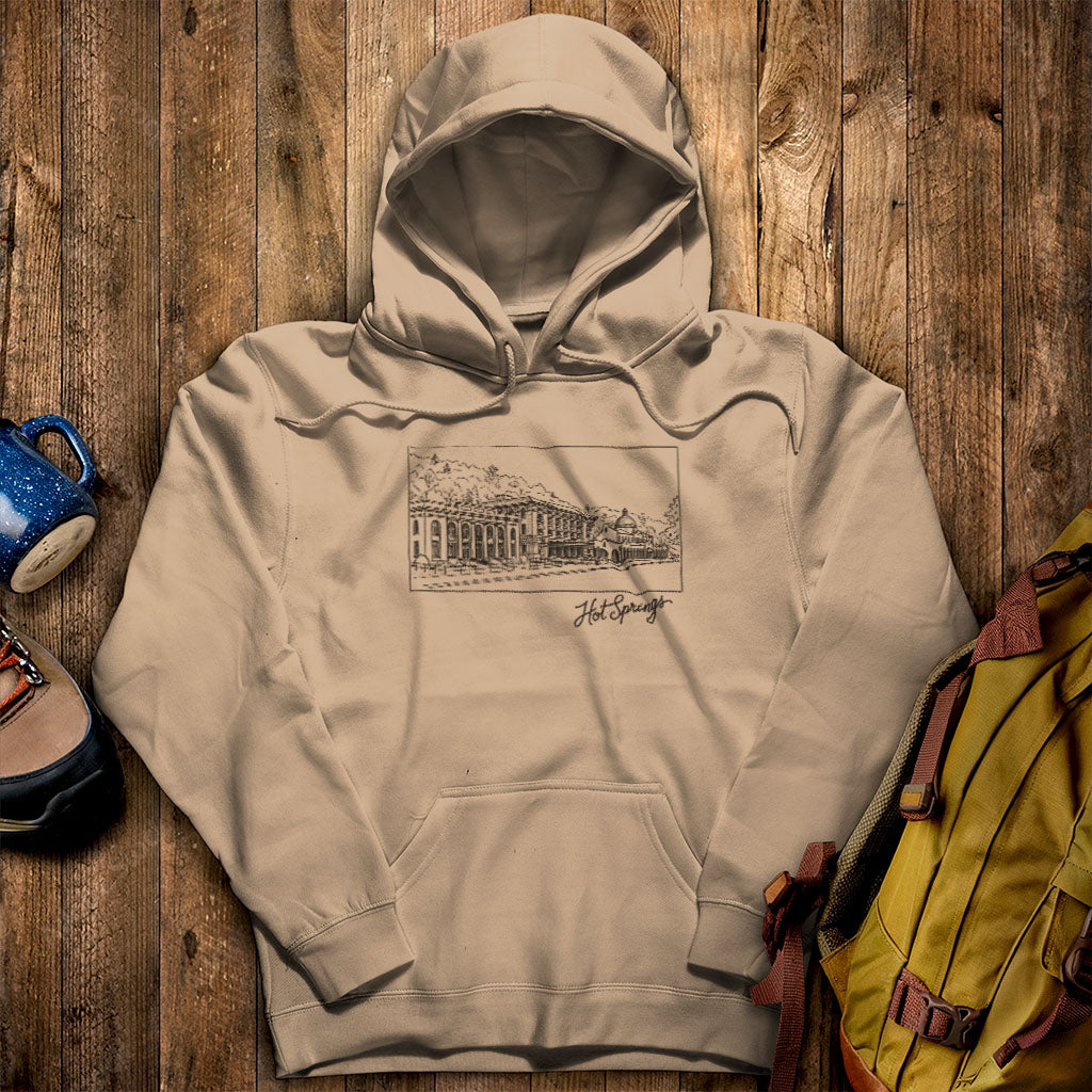Hot Springs Line Drawing Hoodie