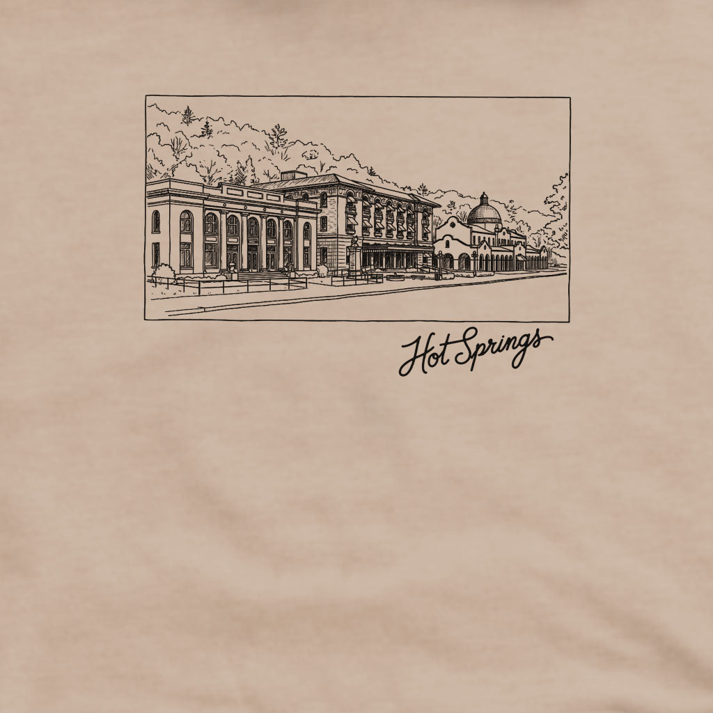 Hot Springs Line Drawing Crewneck Sweatshirt