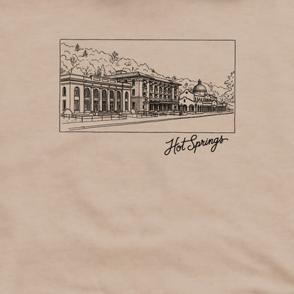 Hot Springs Line Drawing Crewneck Sweatshirt